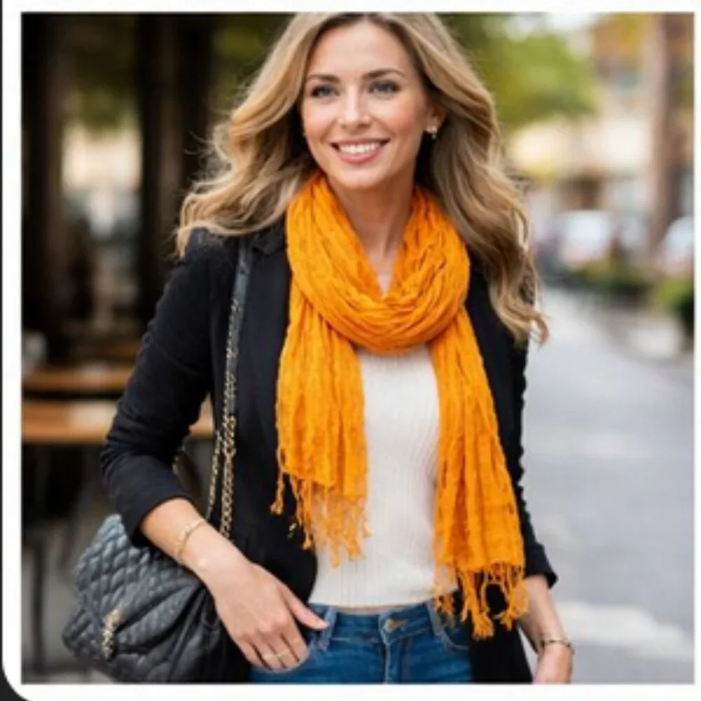 🧡  Vintage Cutwork Scarf | Timeless Artistry & Elegant Detail